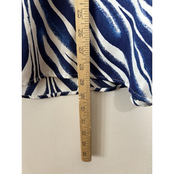 Black Label by Chico's Beaded Women Blue 3/4 Sleeve Blouse Top Size 0 Small - Picture 9 of 12